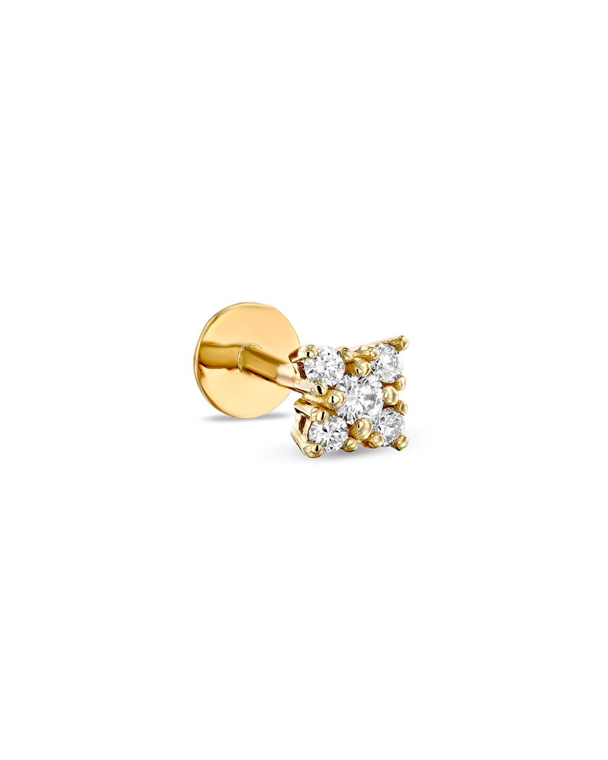 Mini Eliana Piercing Earring With White Diamonds