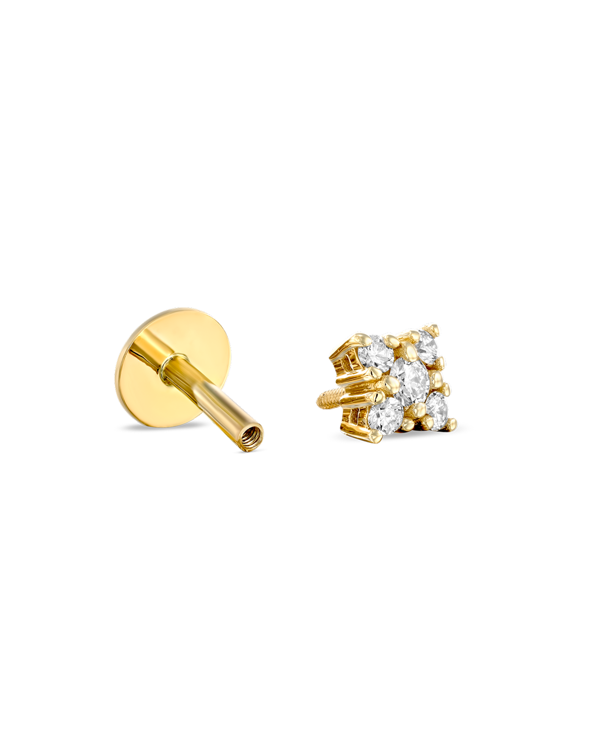 Mini Eliana Piercing Earring With White Diamonds