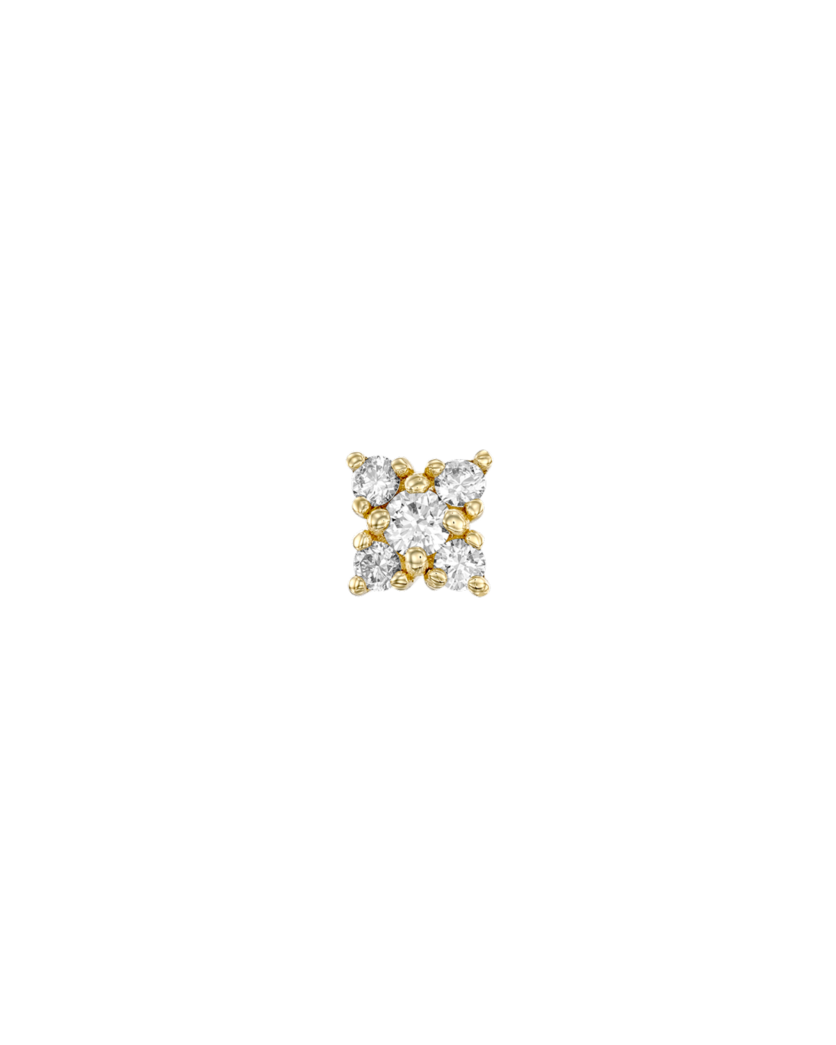 Mini Eliana Piercing Earring With White Diamonds
