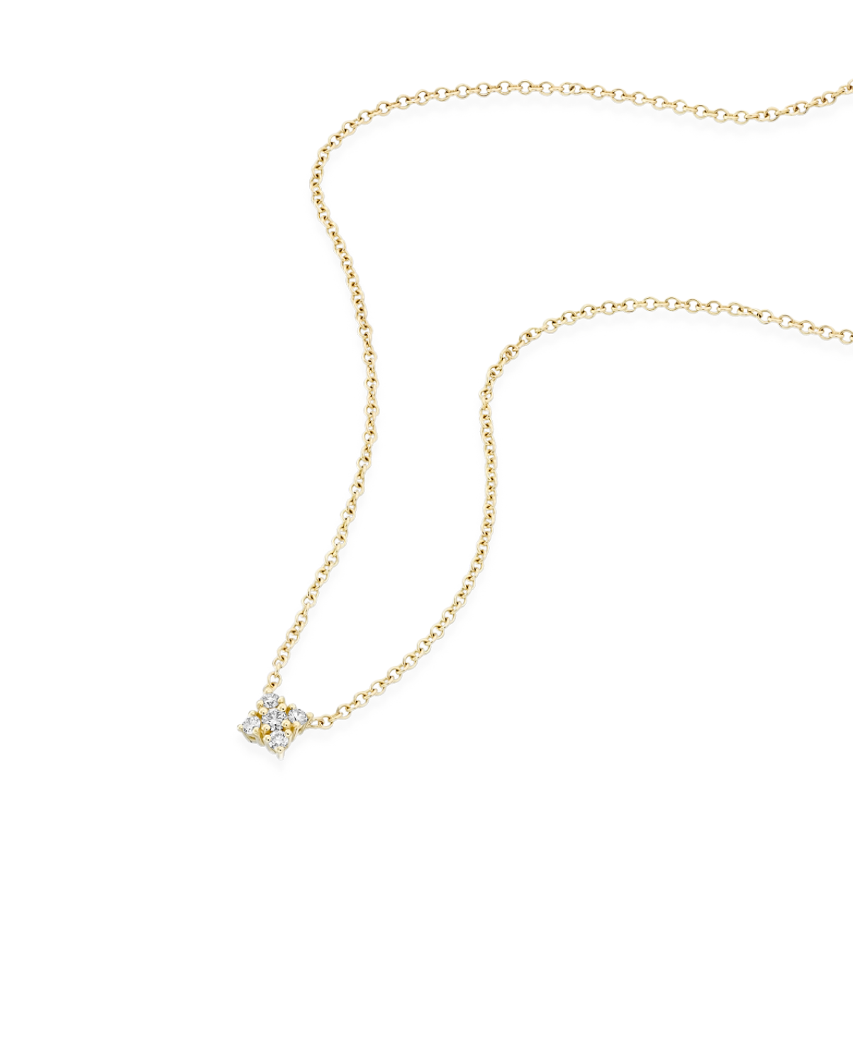 Mini Valentina Gold Necklace White Diamonds