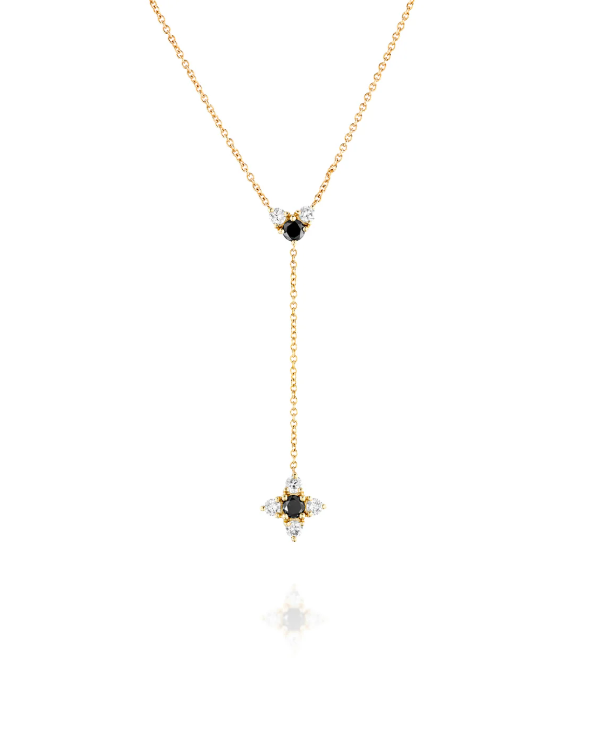 Alexandra Gold Necklace Black & White Diamonds