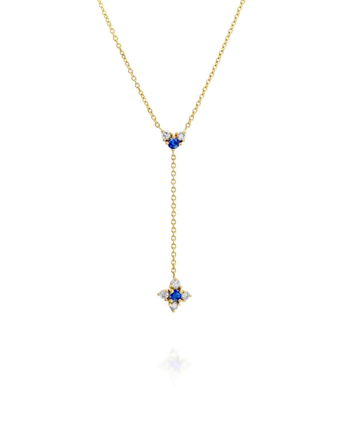 Alexandra Gold Necklace Sapphire & White Diamonds