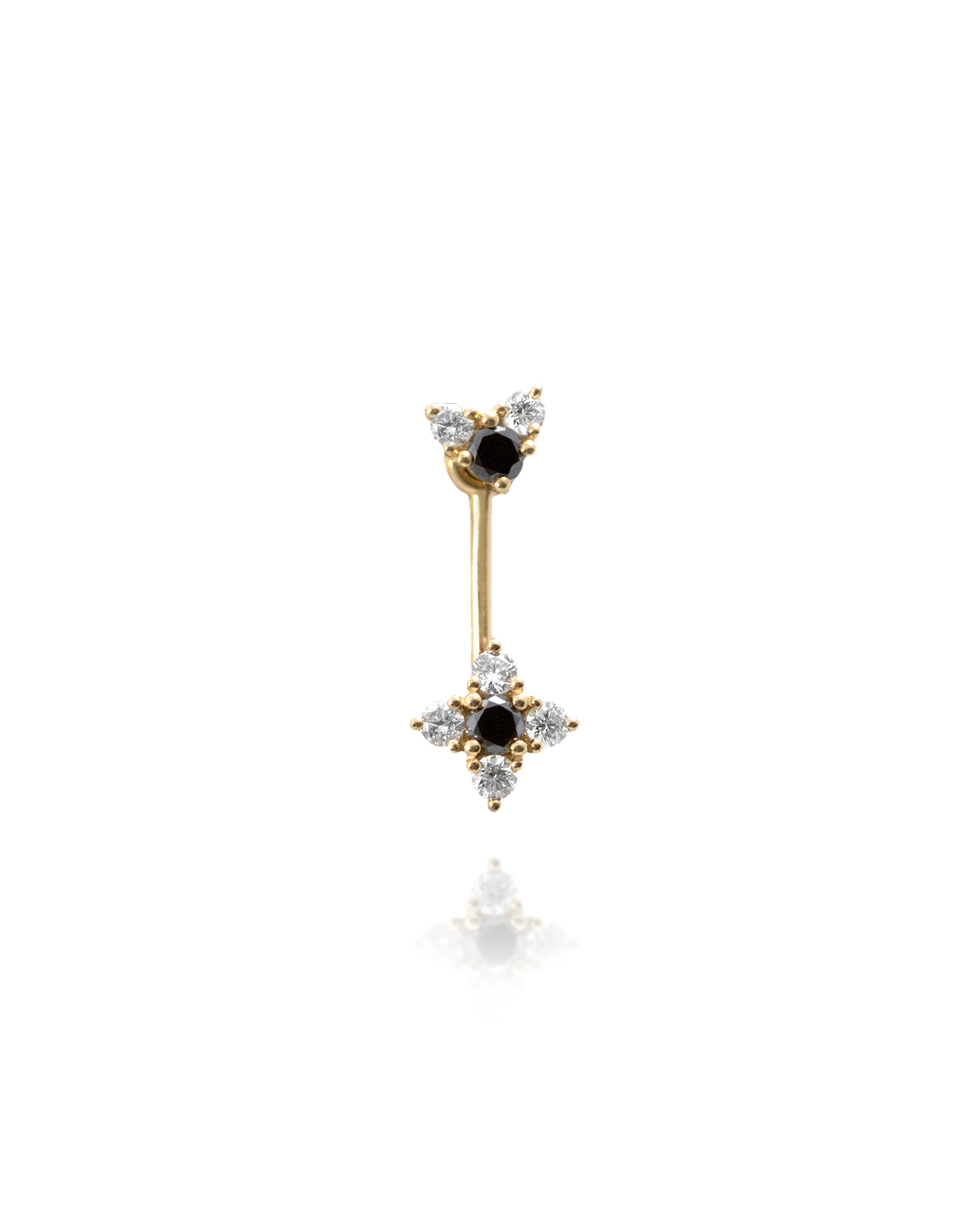 Nona Gold Earring Black & White Diamonds