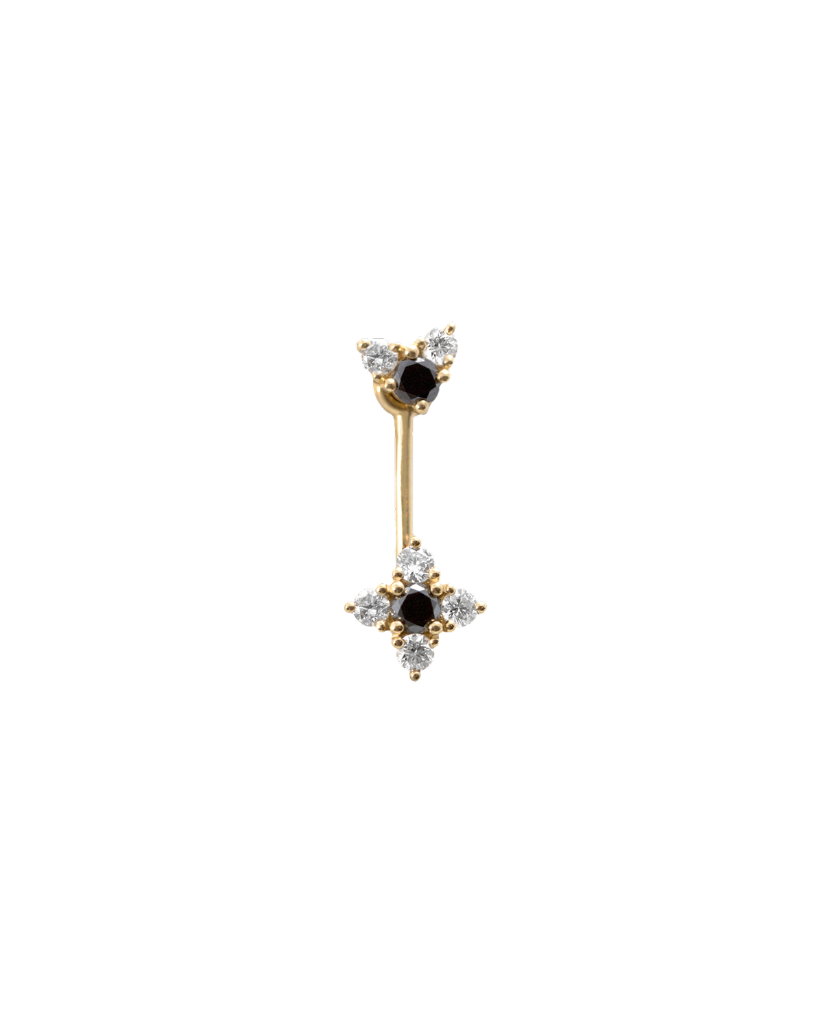 Nona Gold Earring Black & White Diamonds