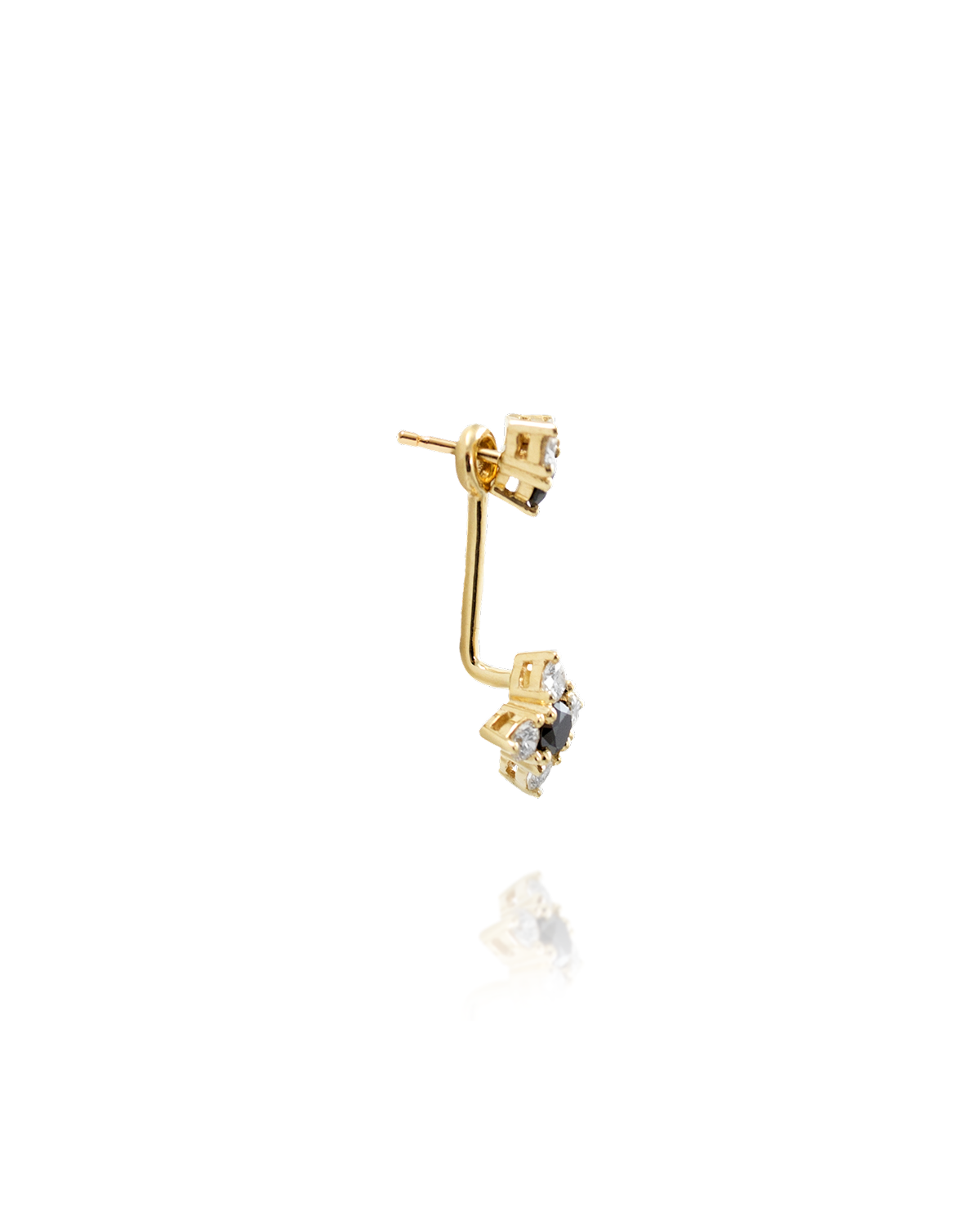 Nona Gold Earring Black & White Diamonds