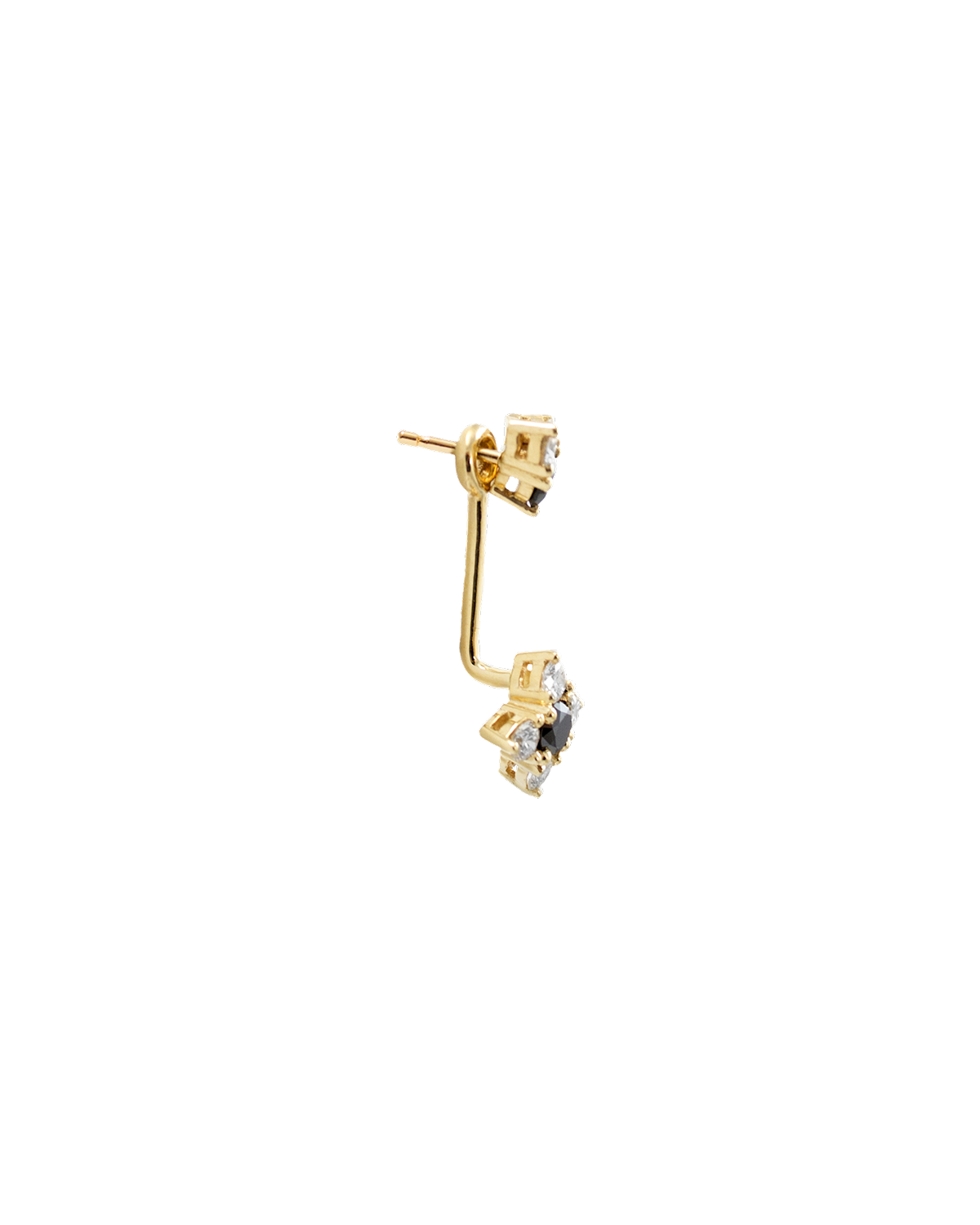 Nona Gold Earring Black & White Diamonds
