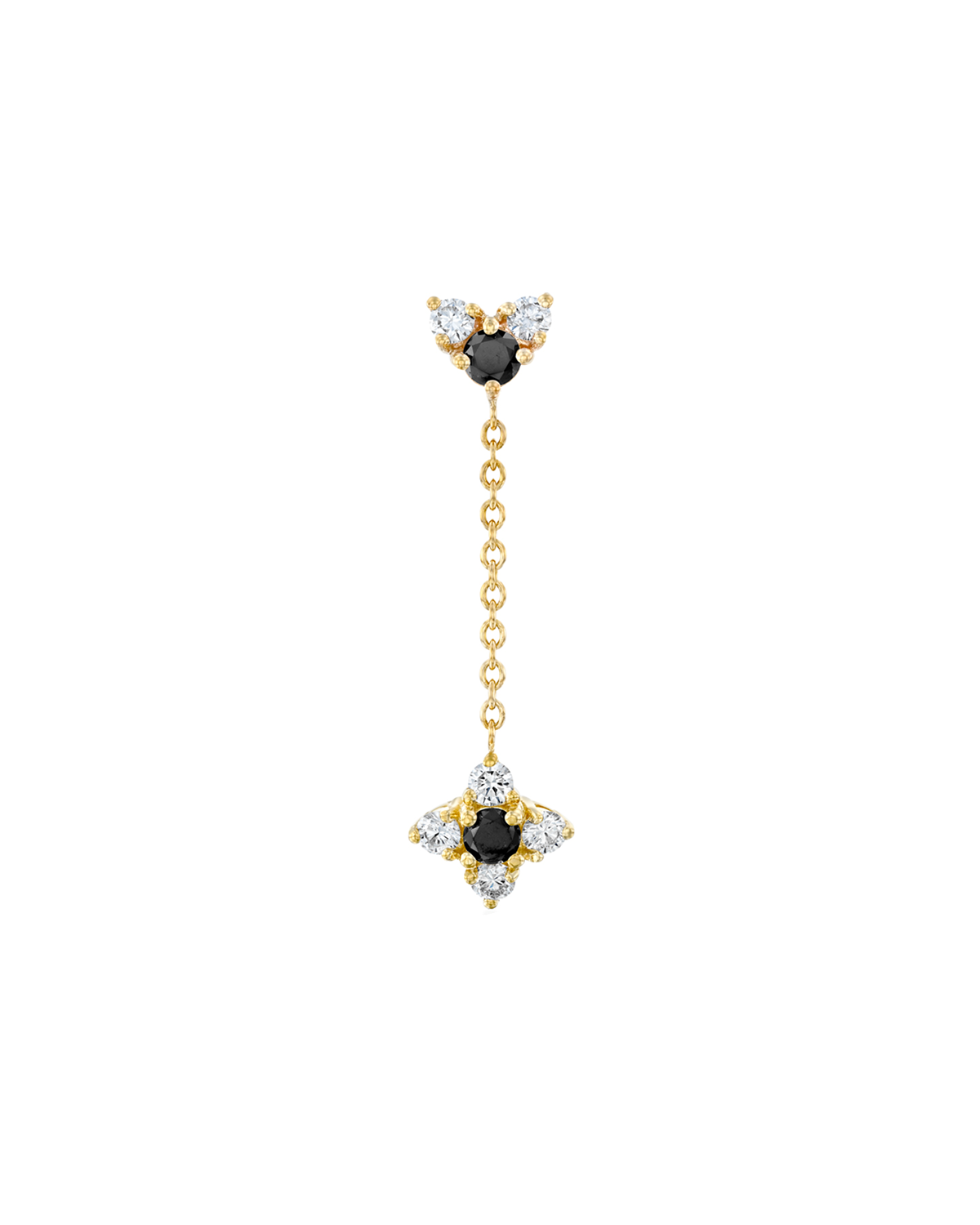 Alexandra Gold Earring Black & White Diamonds