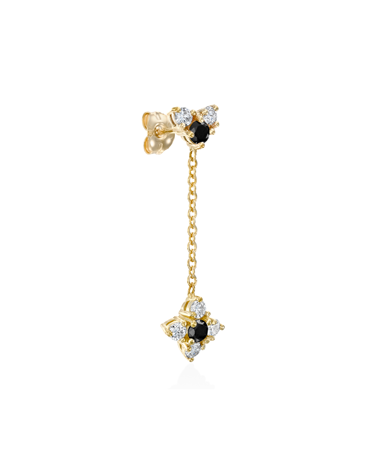 Alexandra Gold Earring Black & White Diamonds