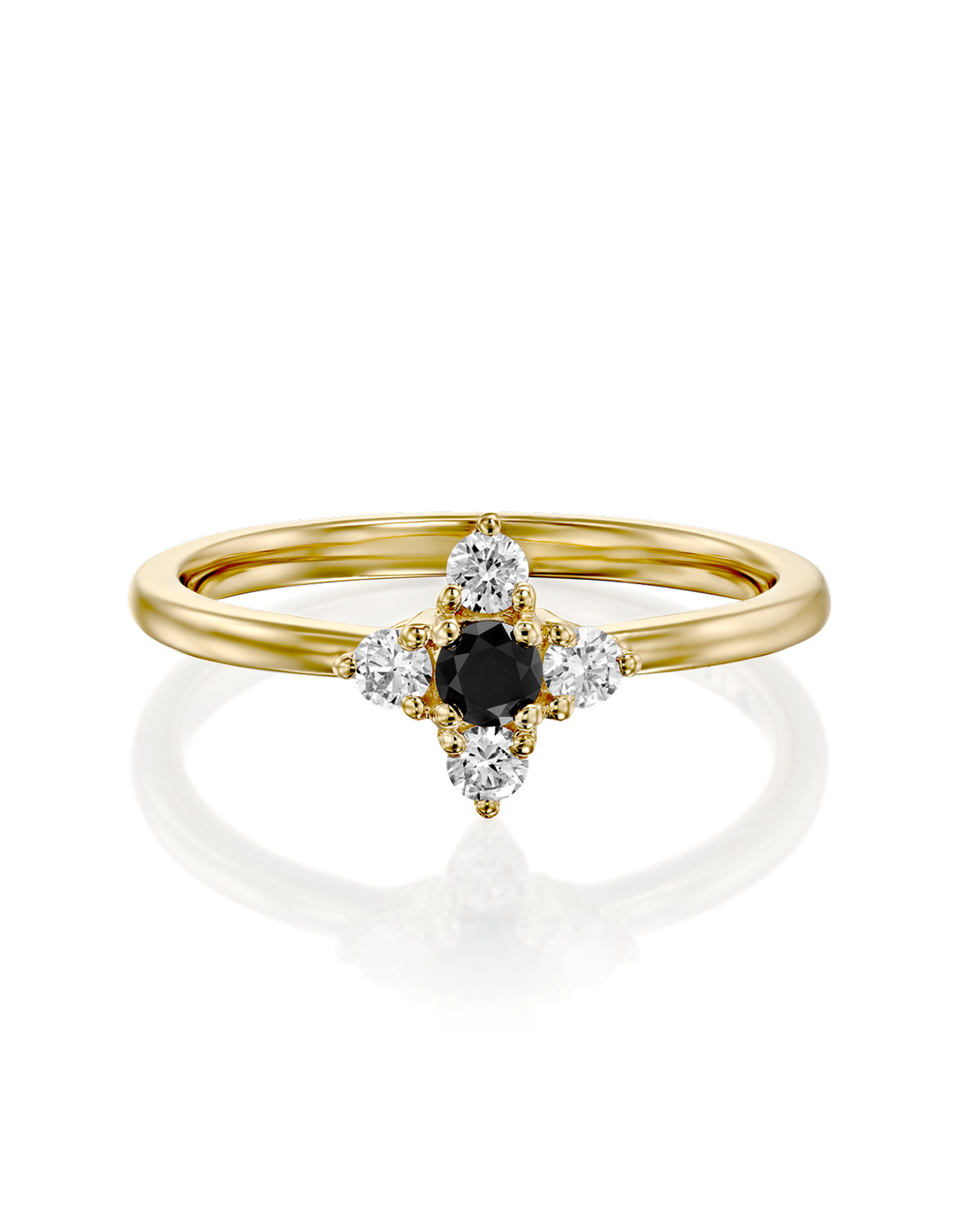 Eliana Gold Ring with Black & White Diamonds