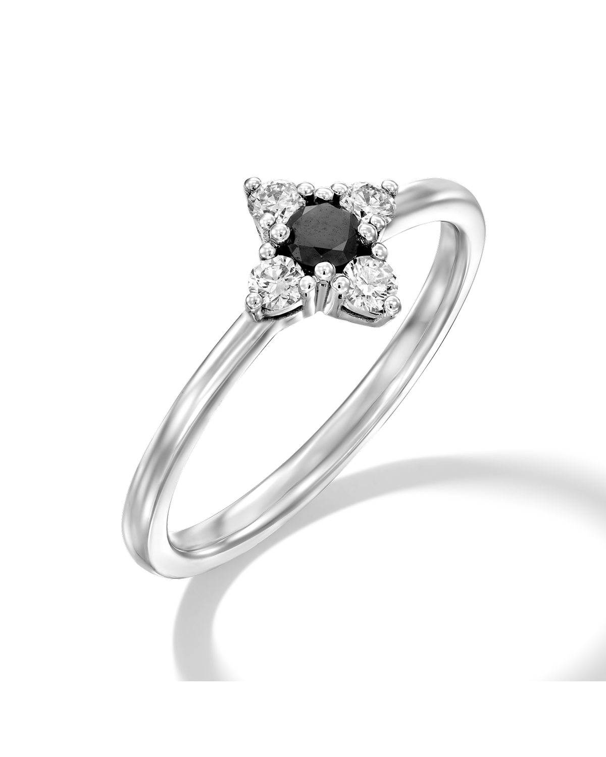 Eliana Gold Ring with Black & White Diamonds