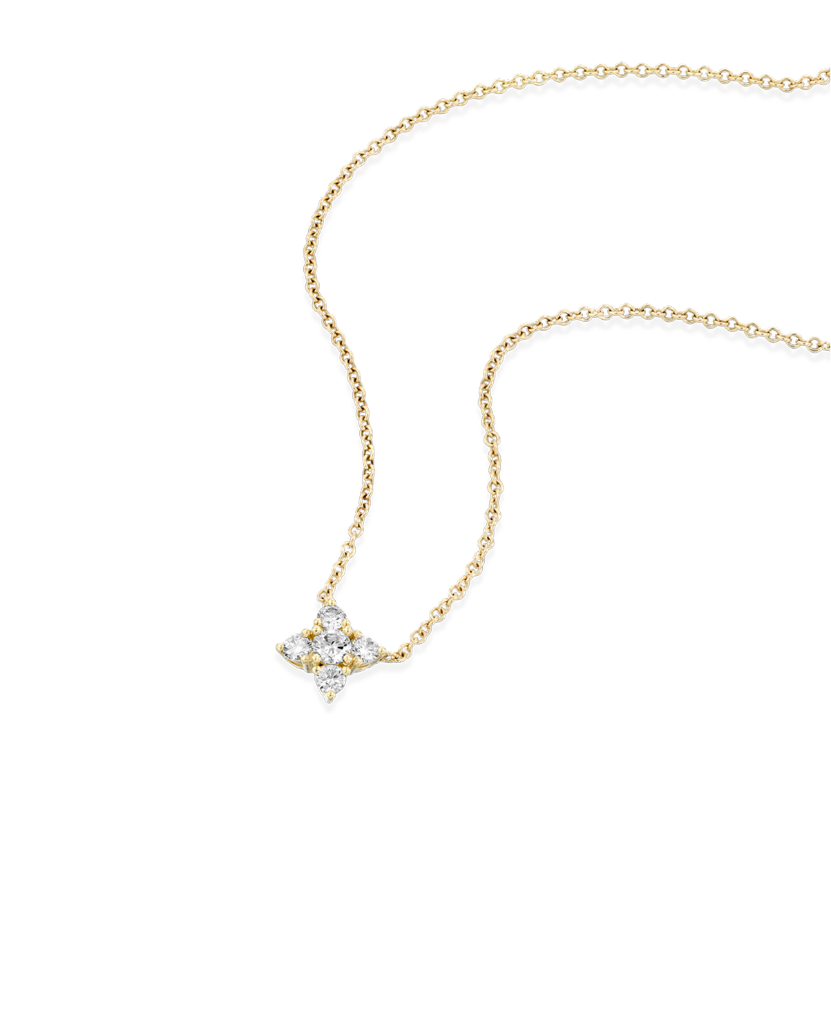 Valentina Gold Necklace White Diamonds