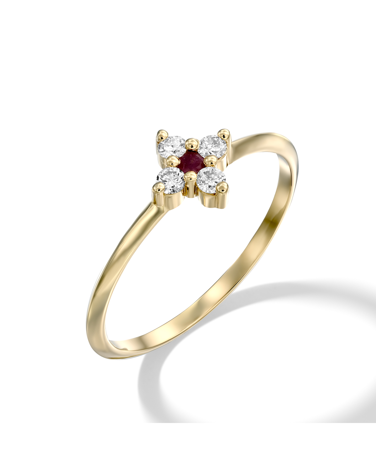 Beth Ring With Ruby And White Diamonds