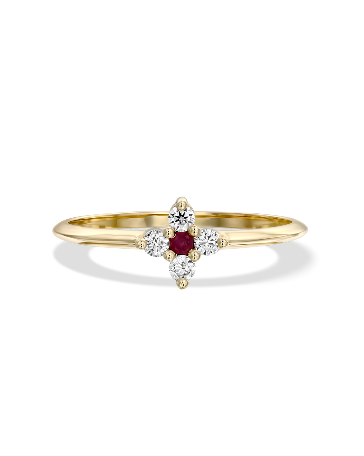 Beth Ring With Ruby And White Diamonds