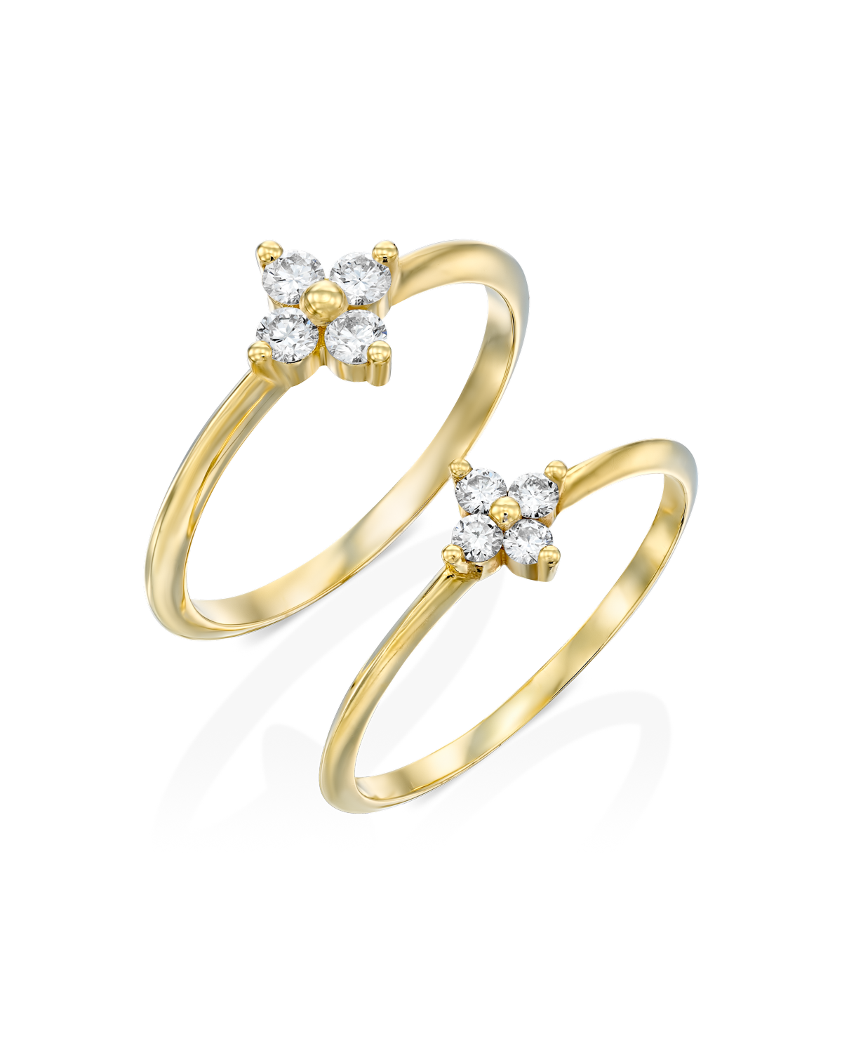 Large Beth Gold Ring With White Diamonds