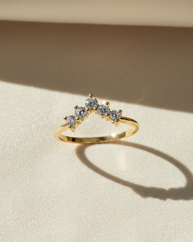Large Harmon ring With White Diamonds