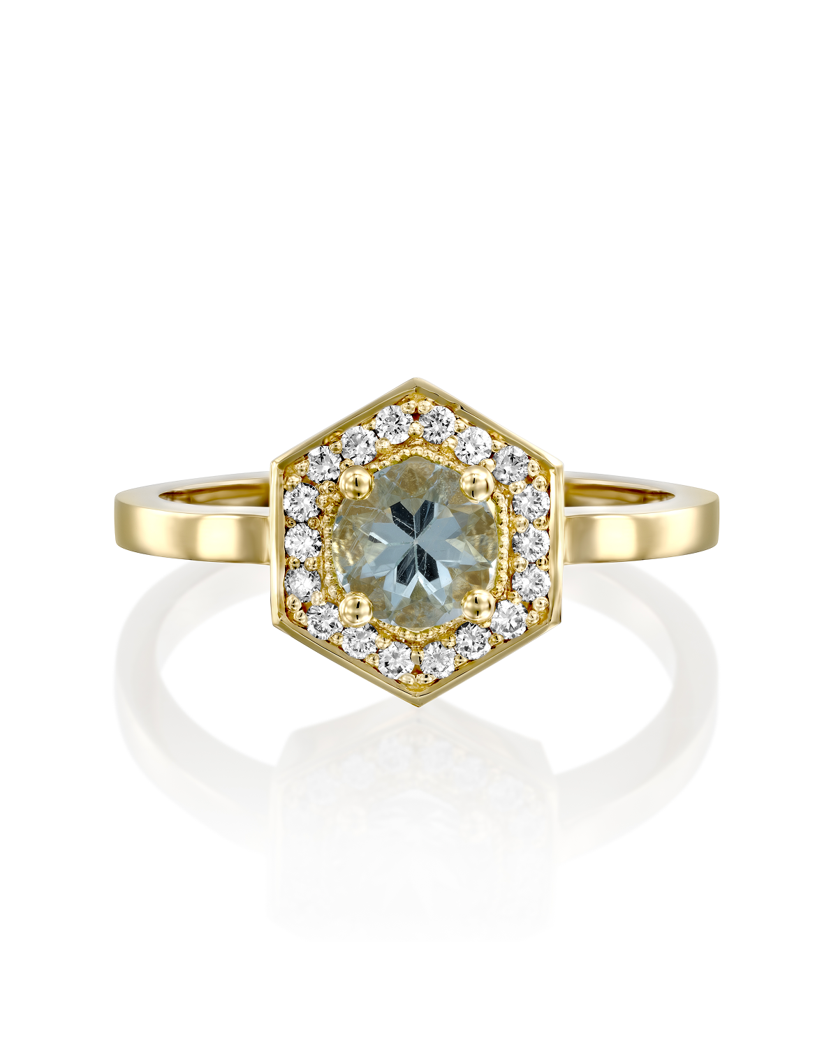Amy Gold Ring with Aquamarine