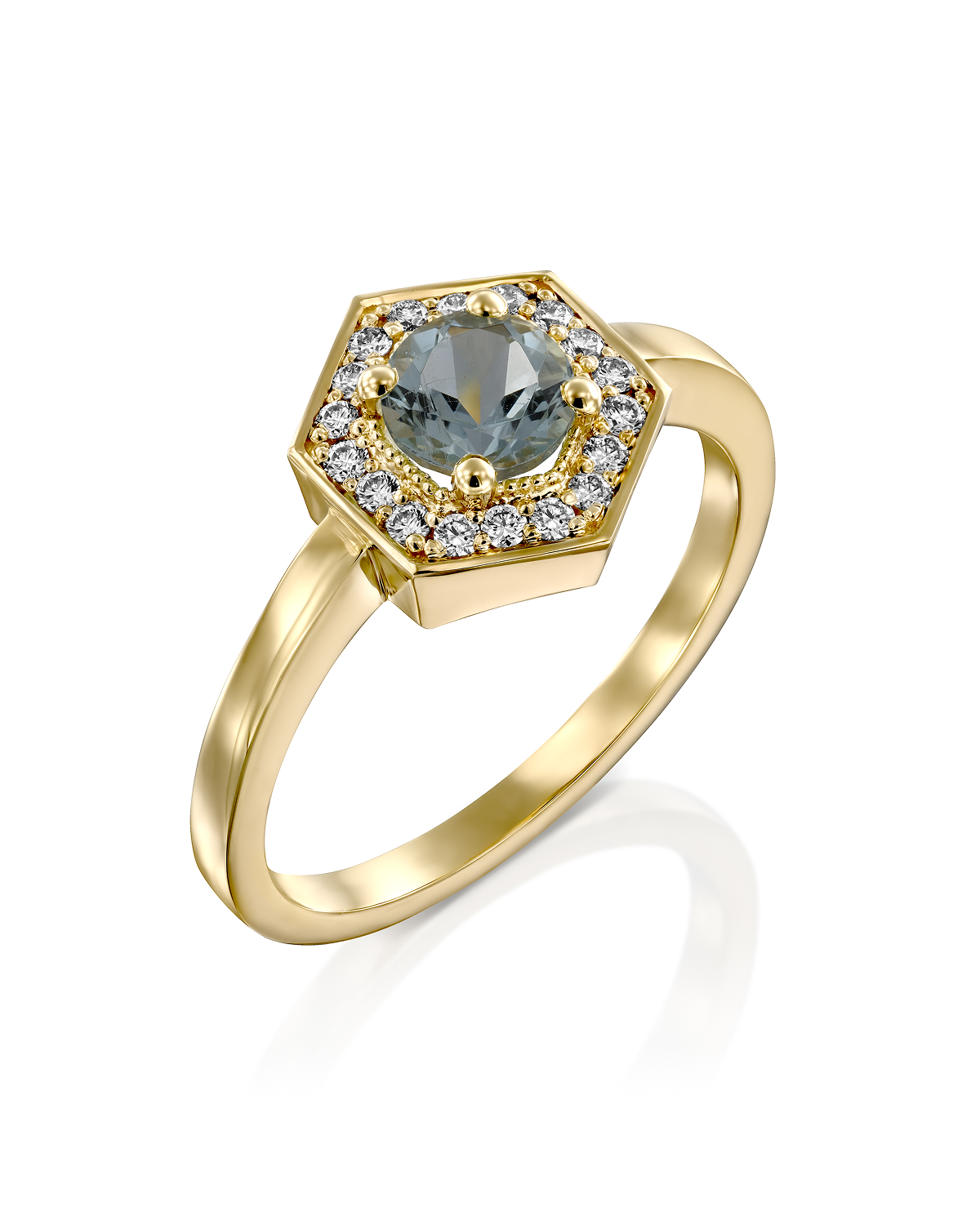 Amy Gold Ring with Aquamarine