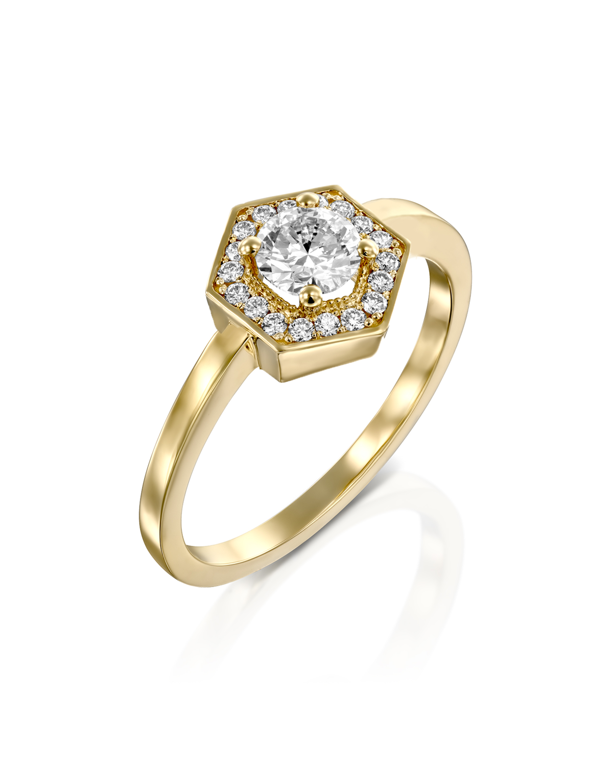 Amy Gold Ring White 5mm Diamond