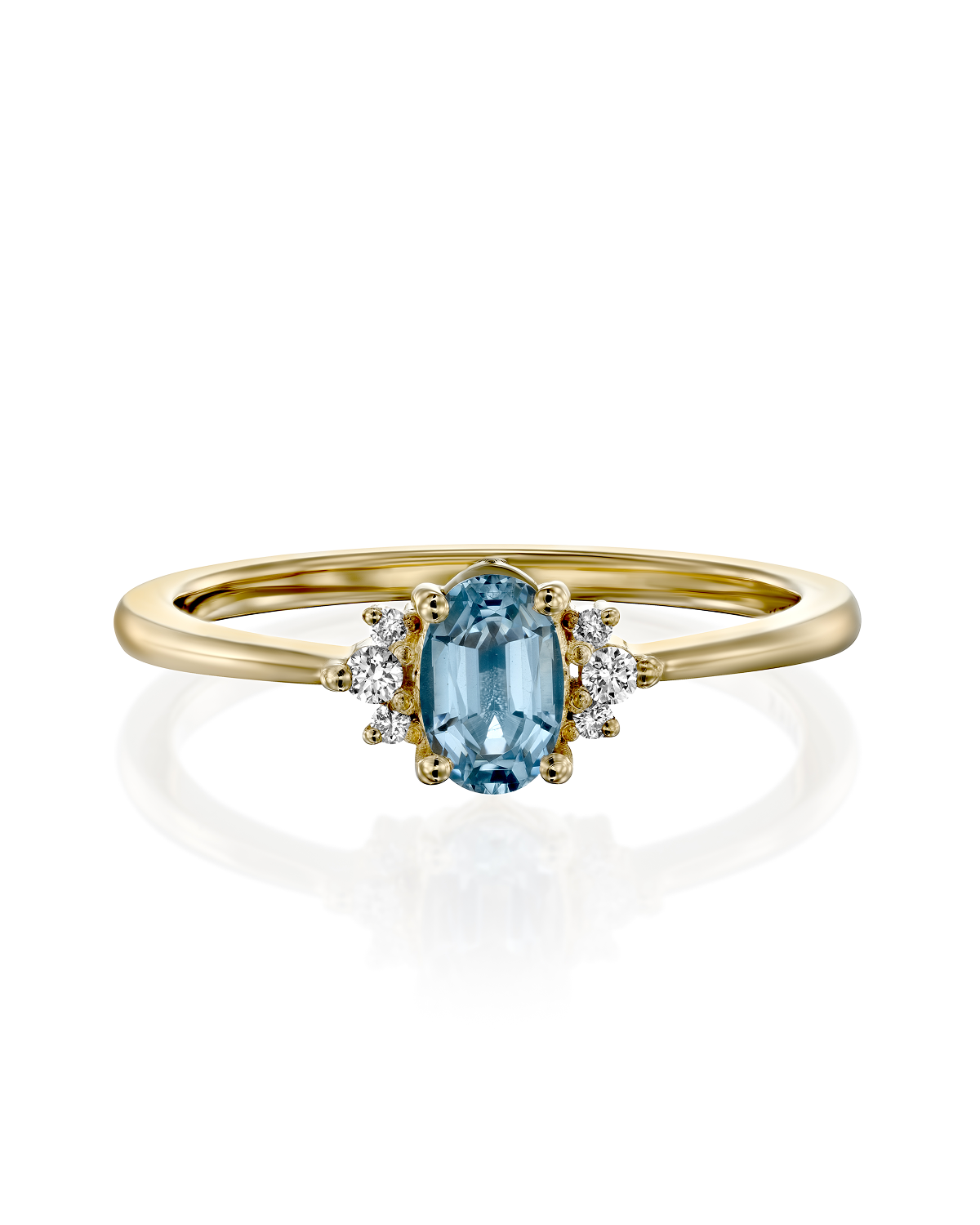 Ella Ring with Aquamarine and Diamonds