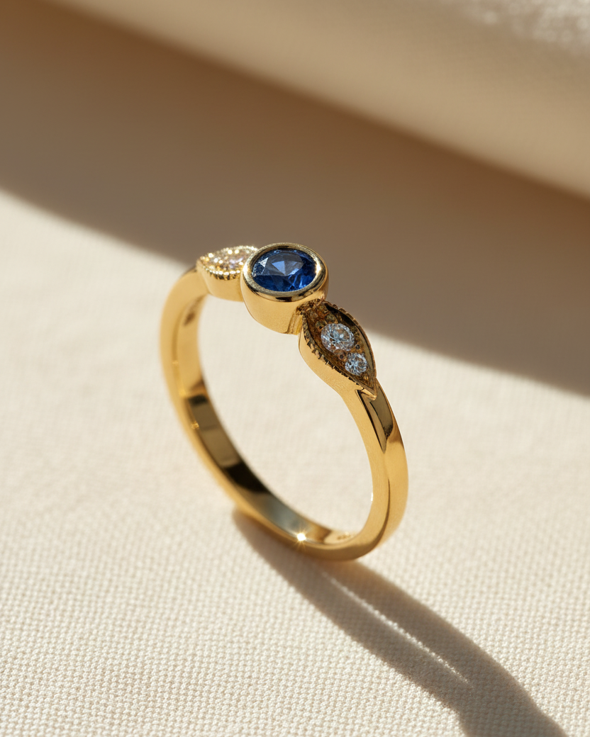 Heleni Ring Sapphire & Diamonds
