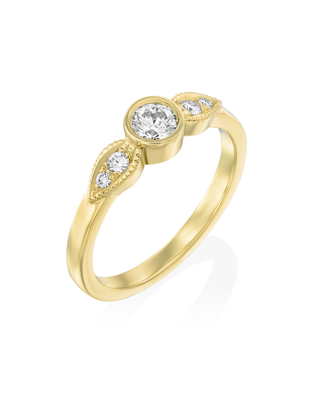 Heleni Gold Ring 4mm White Diamond