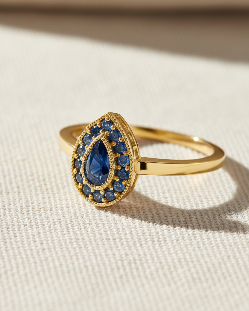 Luna Gold Ring Sapphire