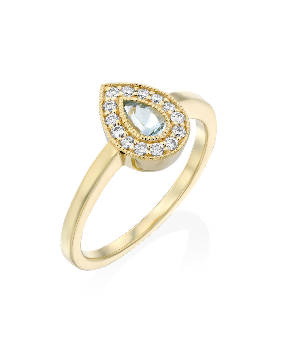 Luna Gold Ring With Aquamarine