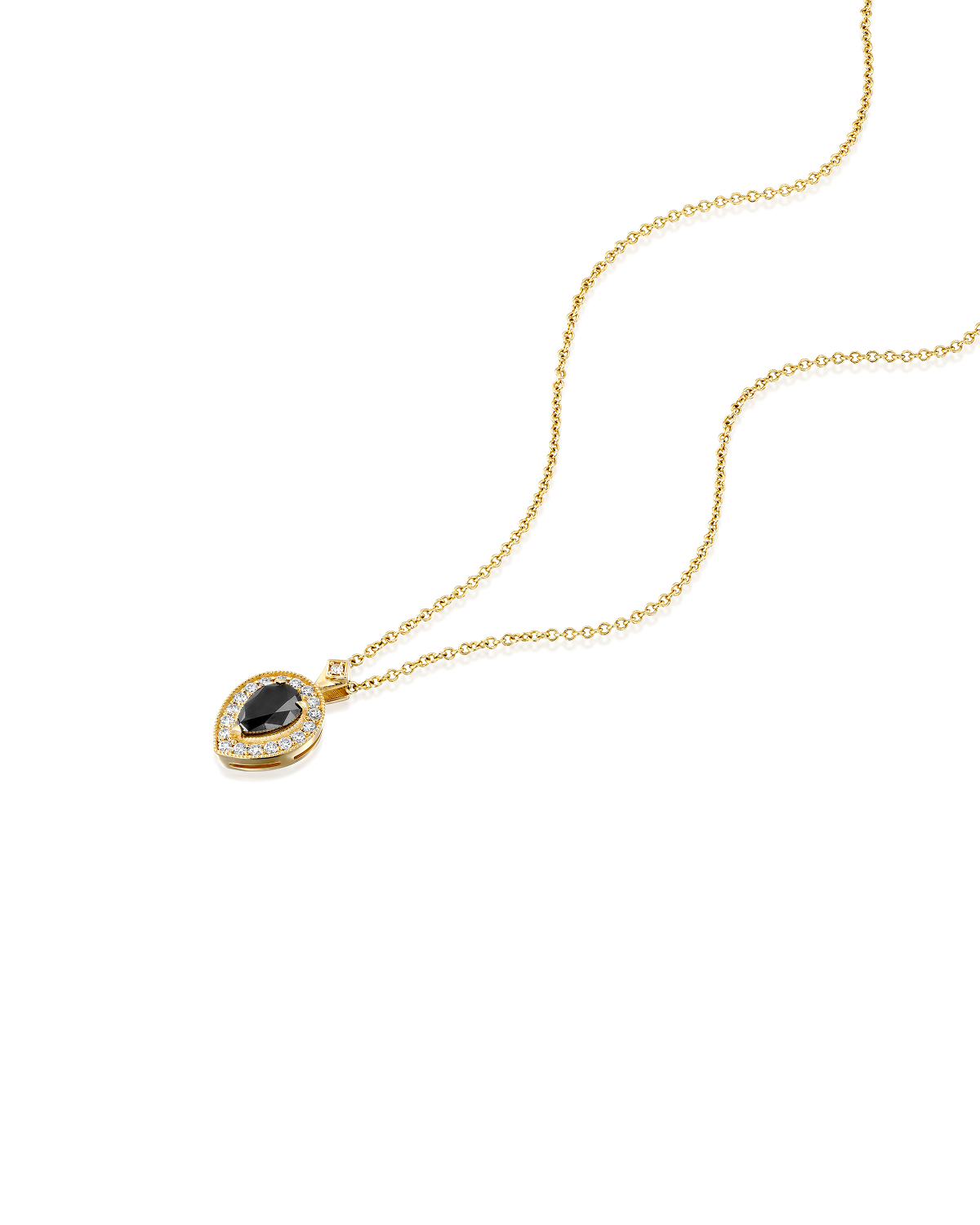 Luna Necklace with Black Diamond