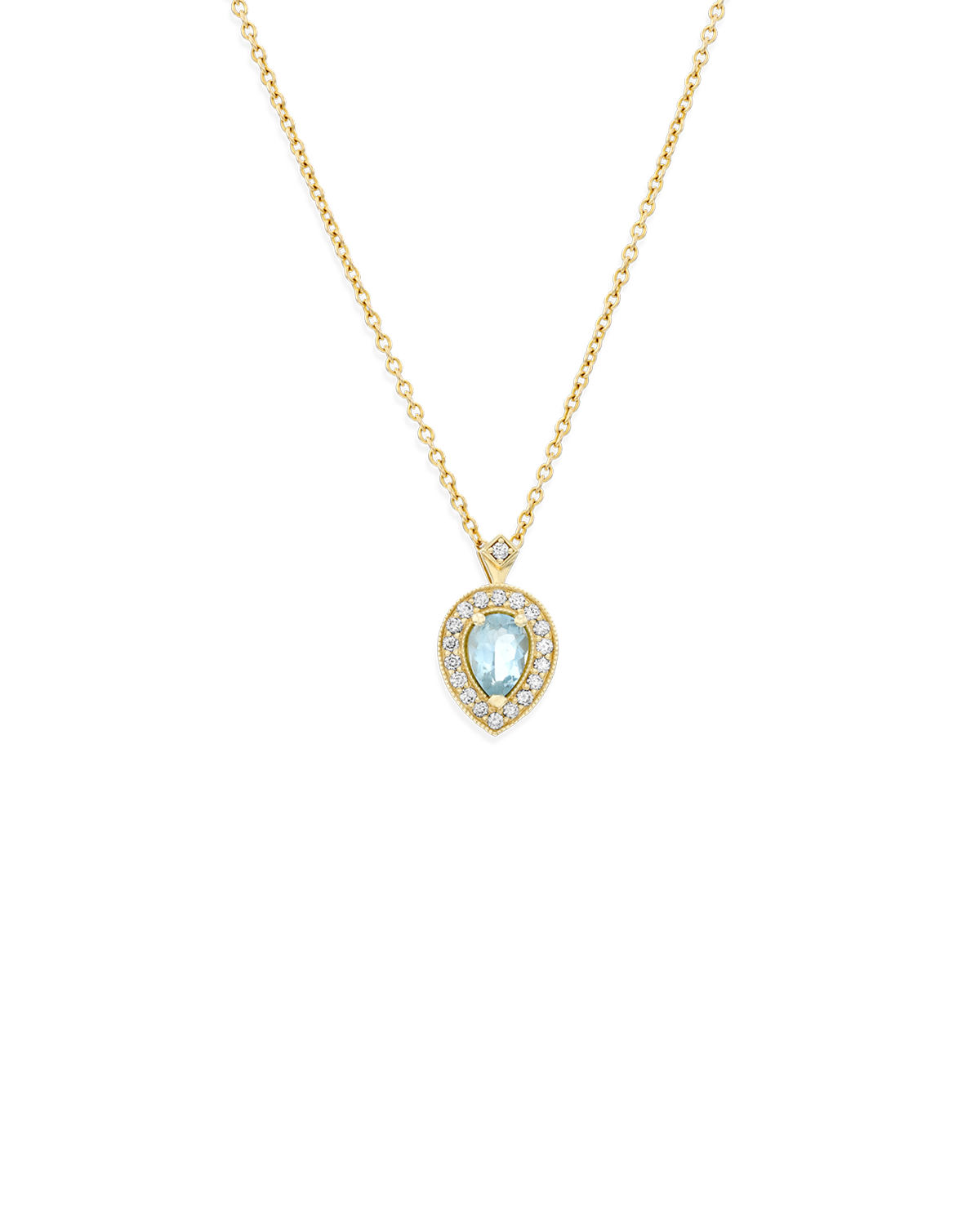 Luna Necklace With Aquamarine And Diamonds