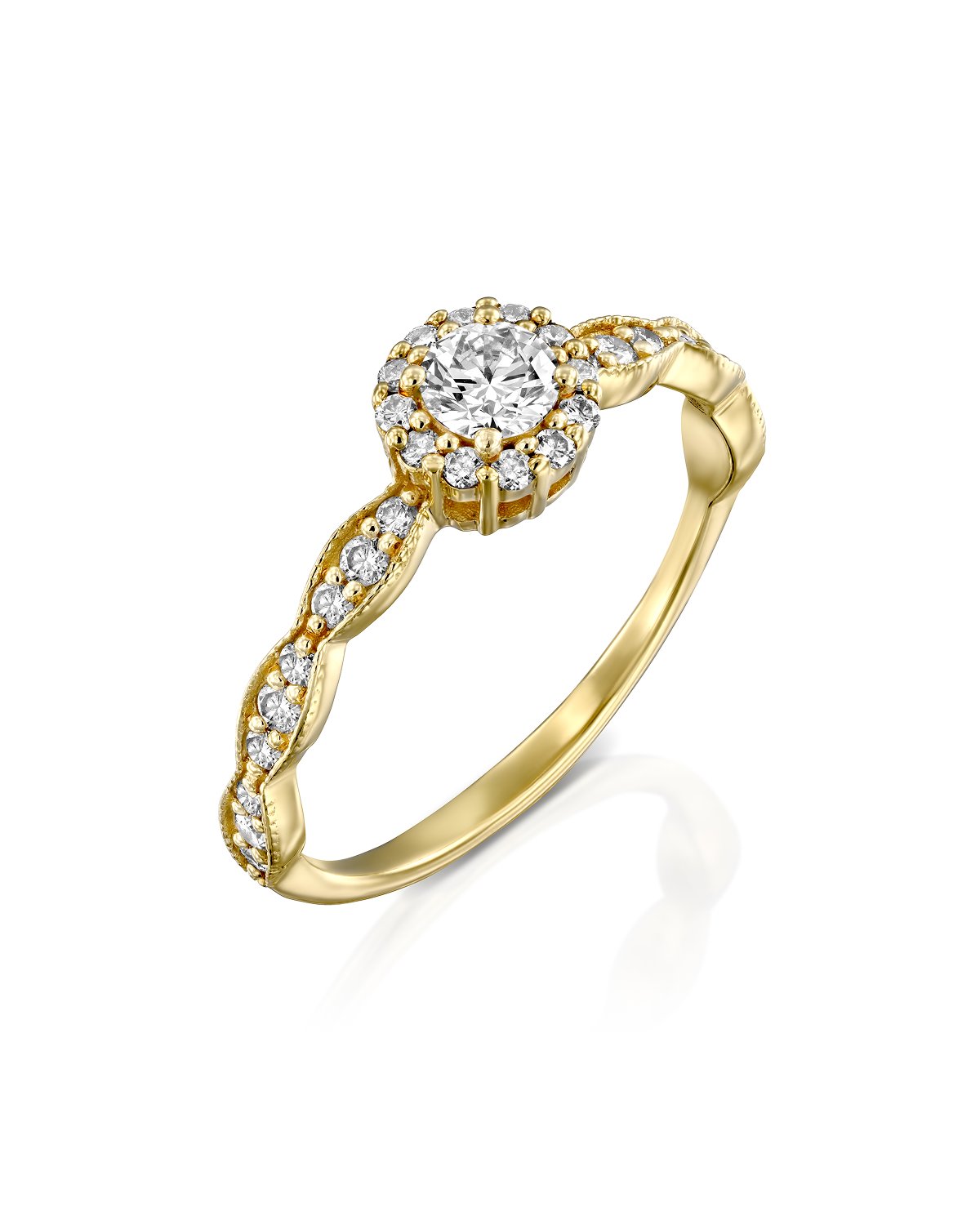 Elizabeth Gold Ring White Diamonds