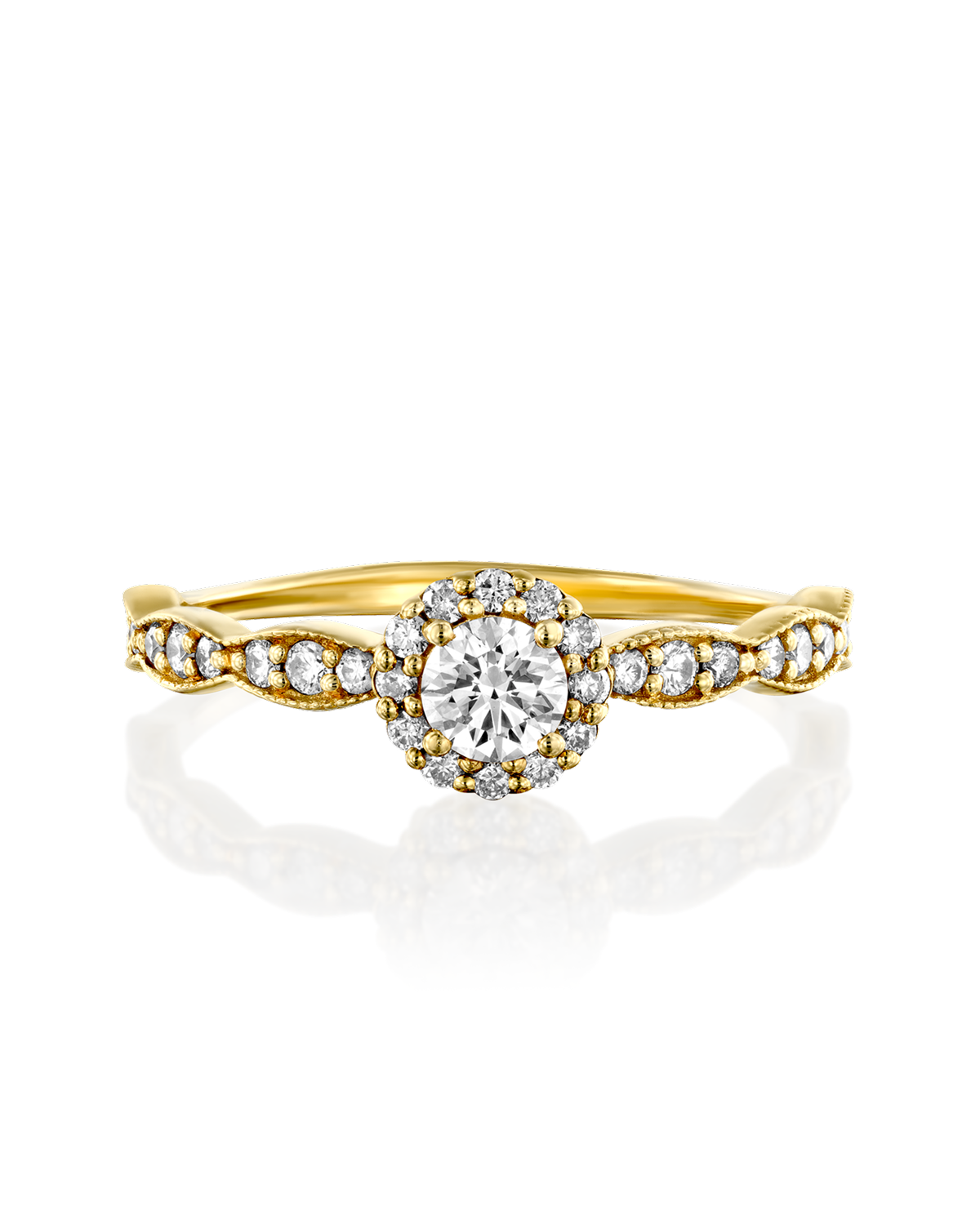 Elizabeth Gold Ring White Diamonds
