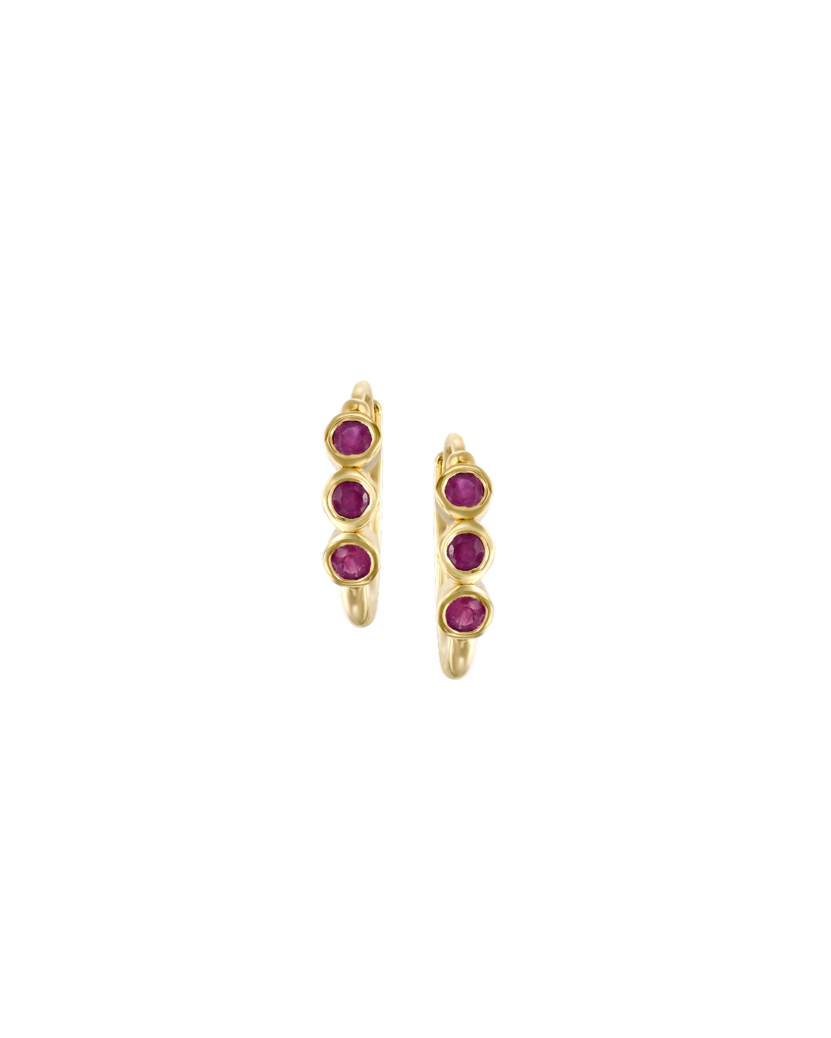 Alin Hoop Gold Earring with Ruby