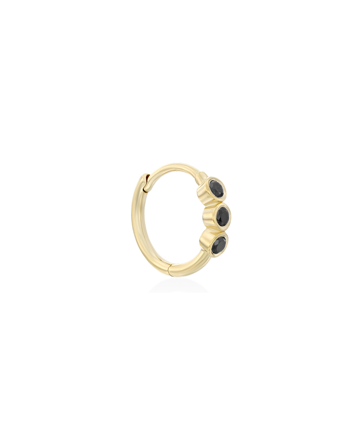 Alin Hoop Gold Earring with black diamond