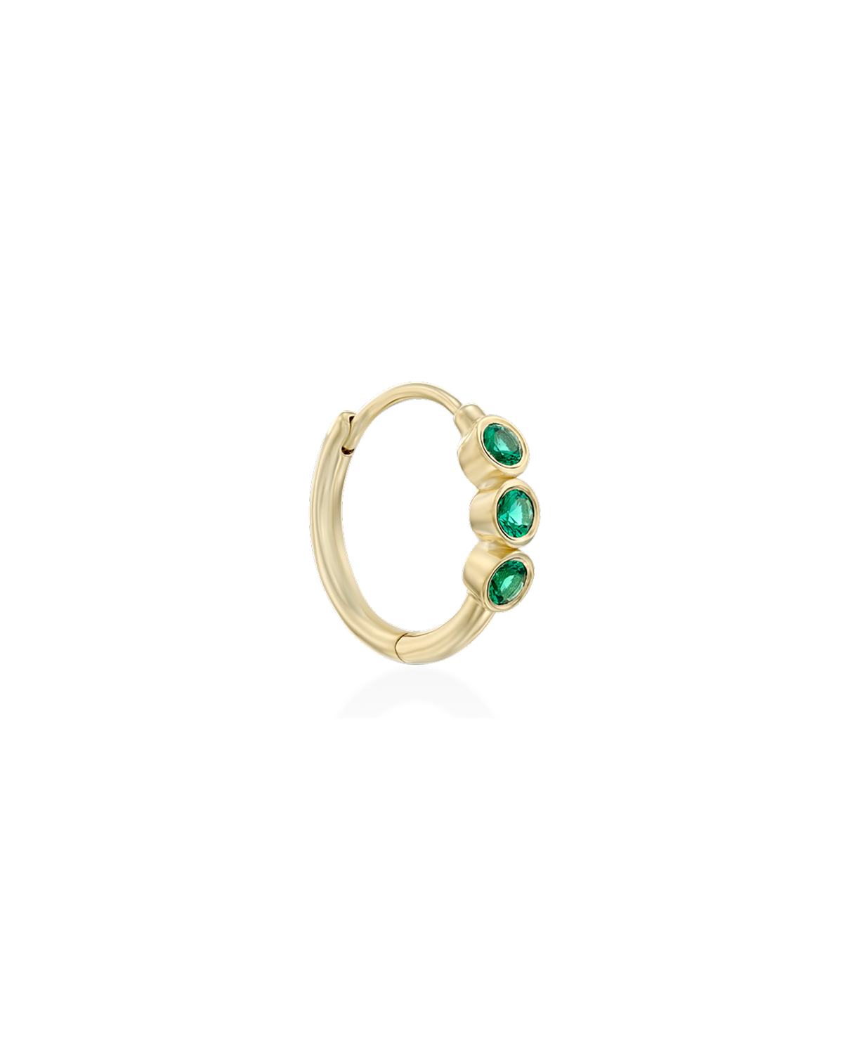 Alin Hoop Gold Earring with Emerald