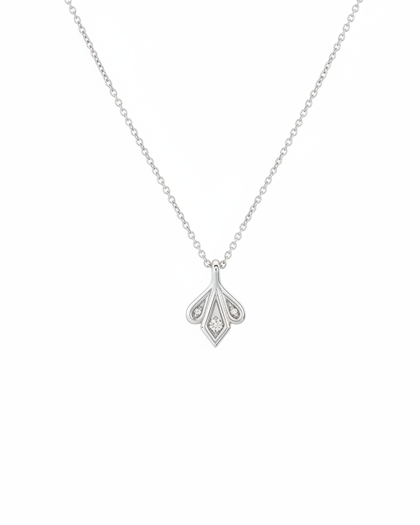 Roza Necklace White Diamonds