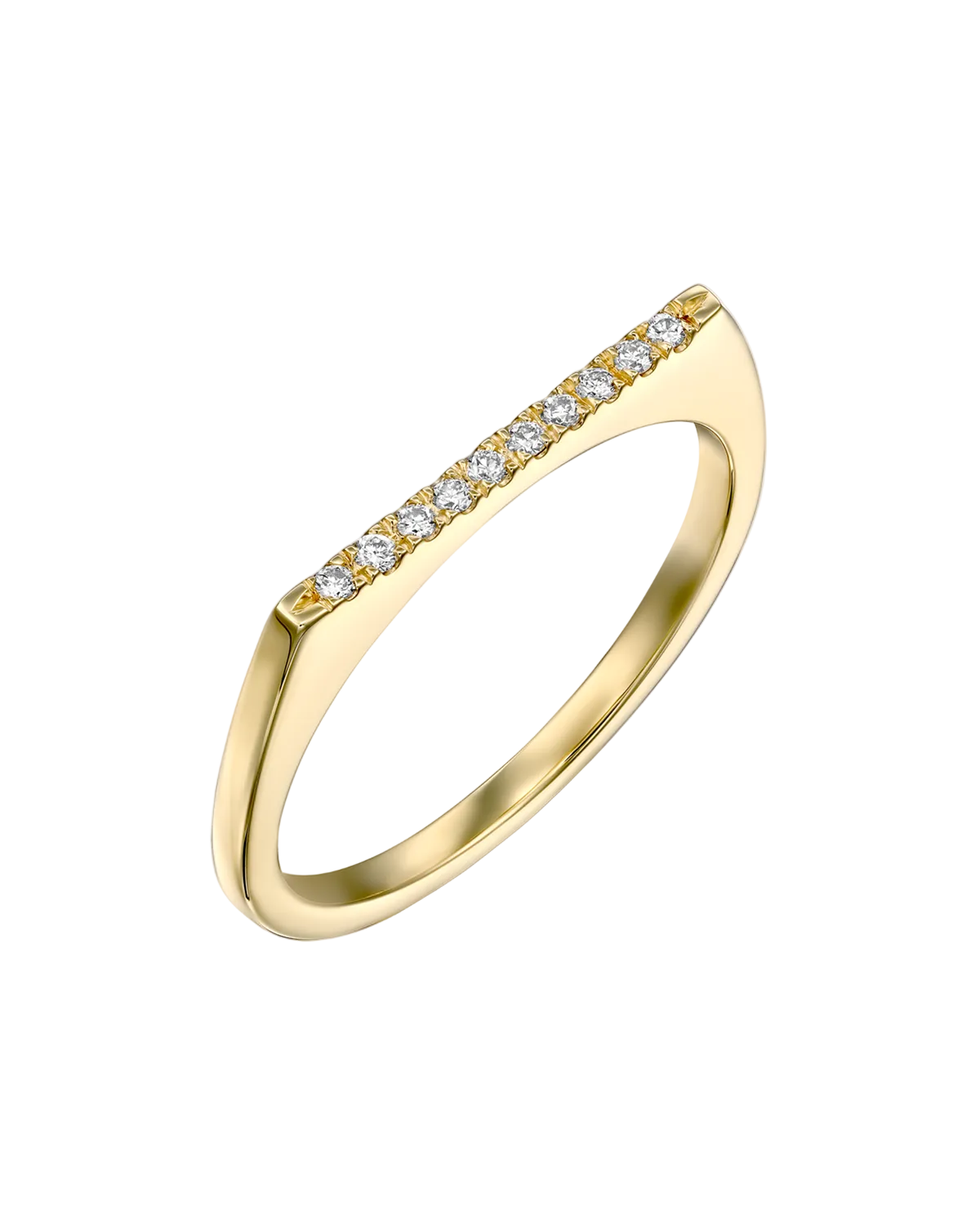 Miranda Encrusted Gold Ring White Diamonds