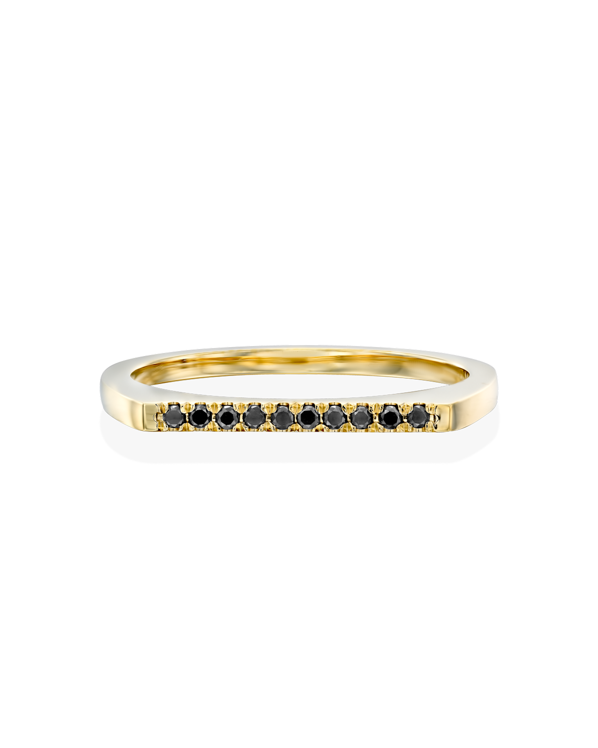 Miranda Encrusted Gold Ring Black Diamonds