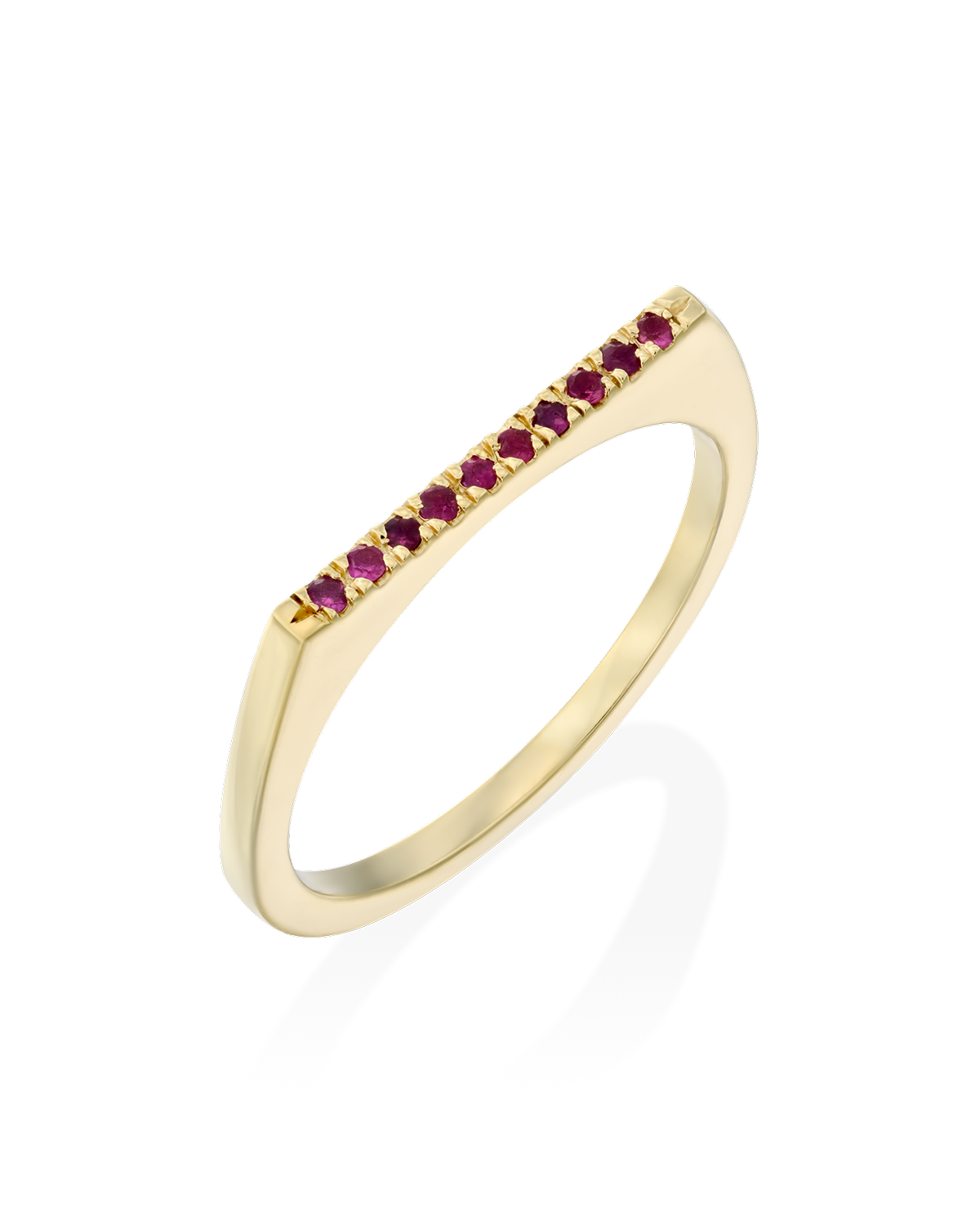 Miranda Encrusted Gold Ring With Rubies