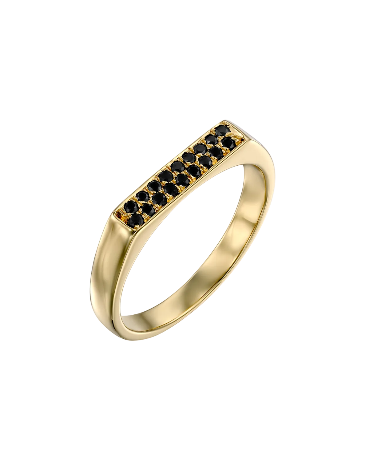 Charlotte Gold Ring Black Diamonds