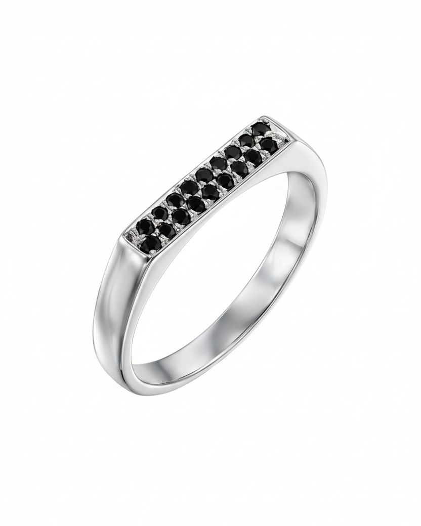 Charlotte Gold Ring Black Diamonds