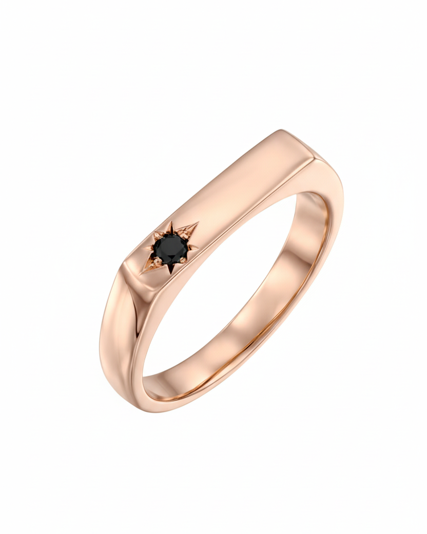 Charlotte Gold Ring Black Diamond