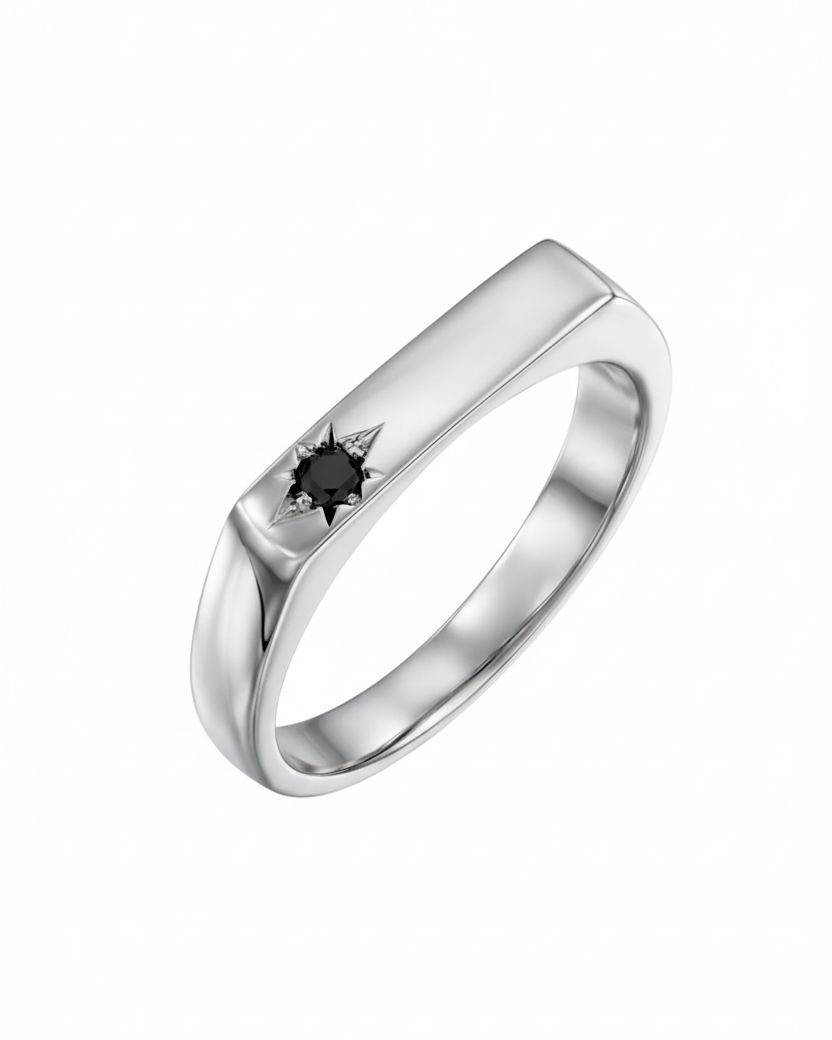 Charlotte Gold Ring Black Diamond