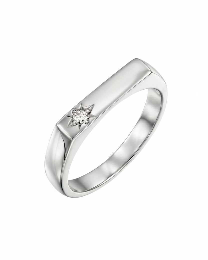 Charlotte Gold Ring White Diamond