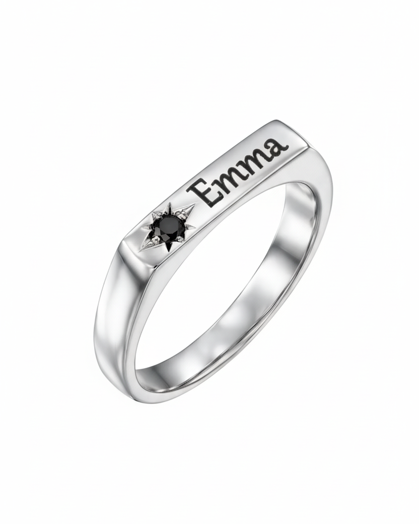 Charlotte Black Diamond & Engraving