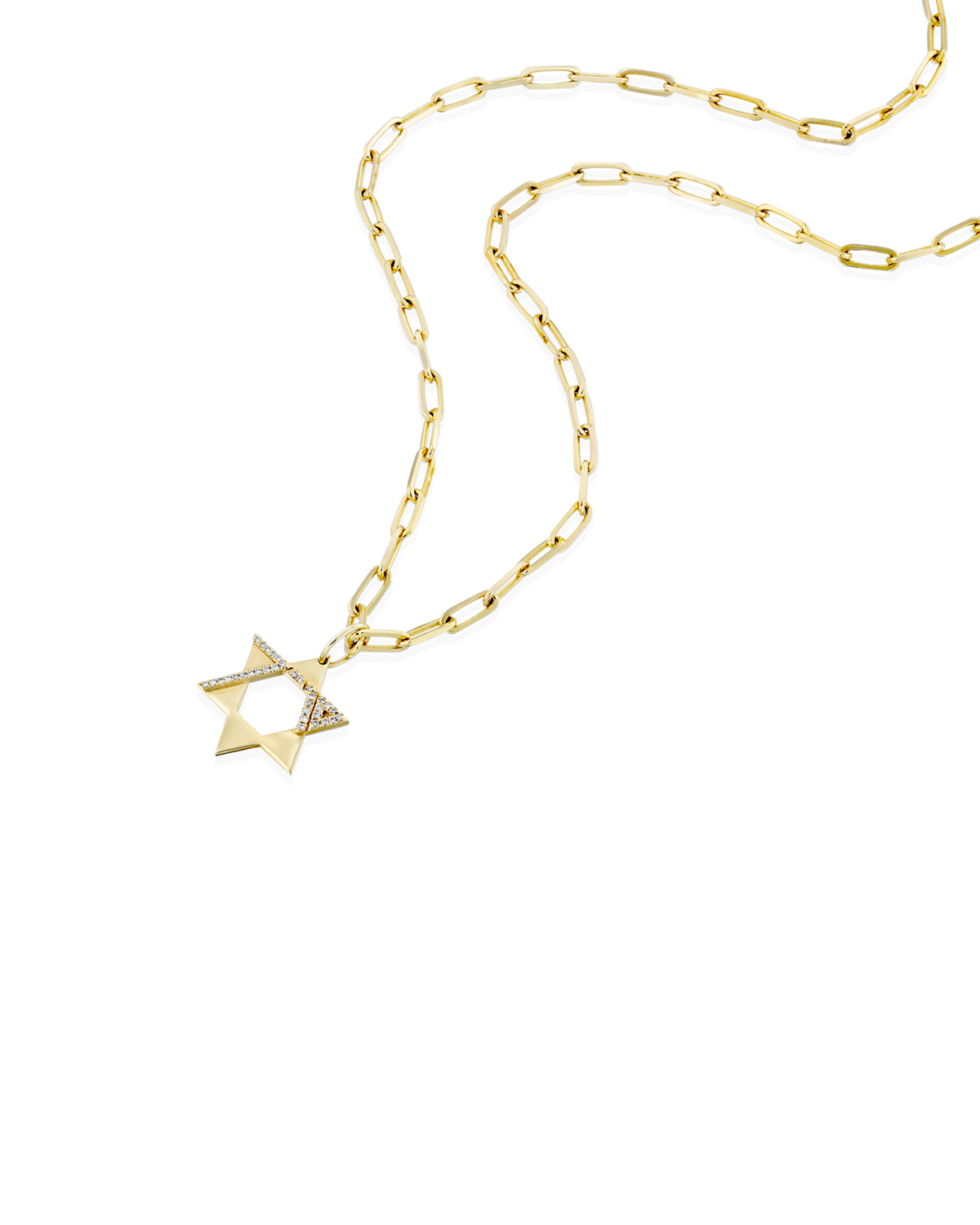 Heroism Star Of David Gold pendant With Diamonds (Hollow)
