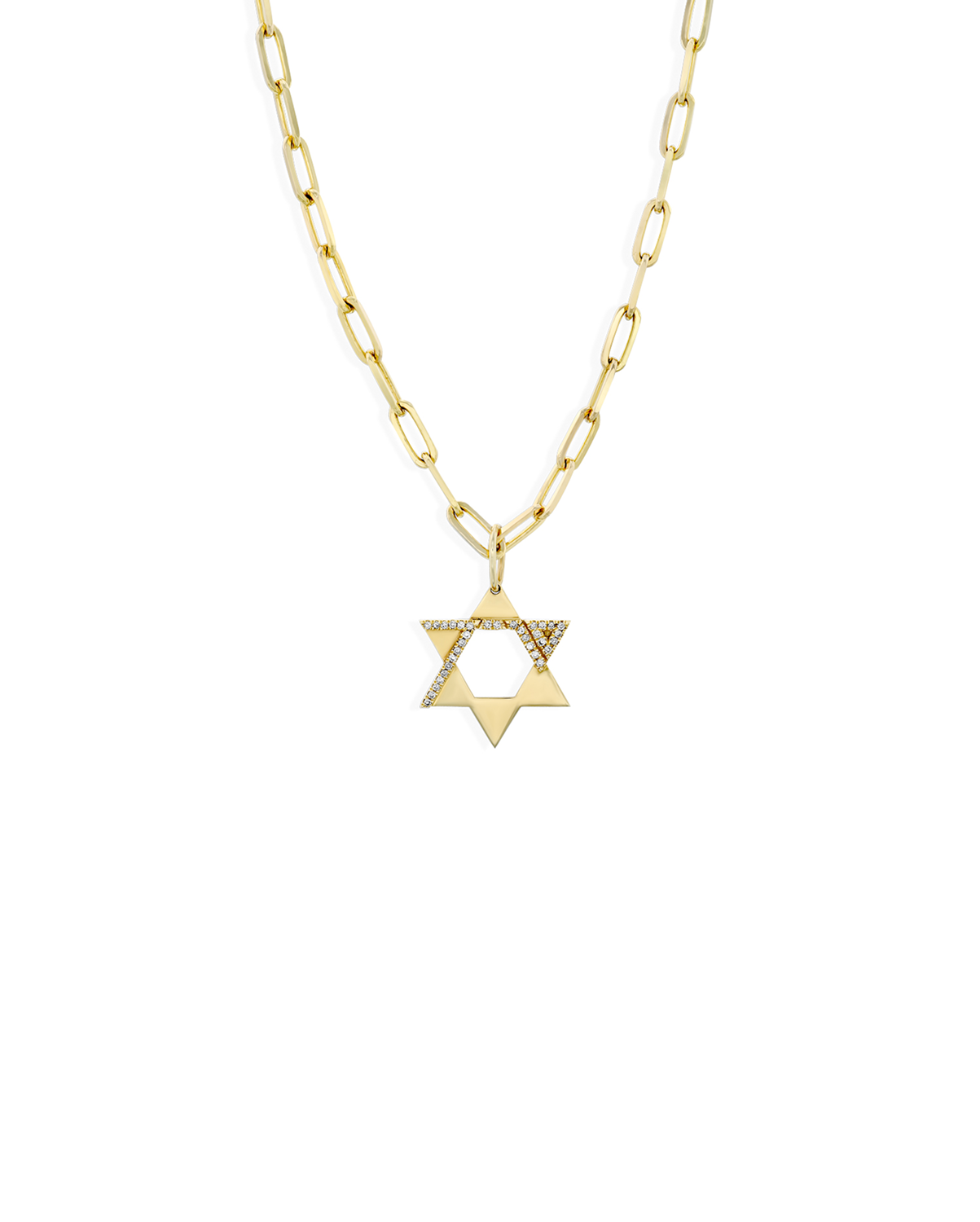 Heroism Star Of David Gold pendant With Diamonds (Hollow)