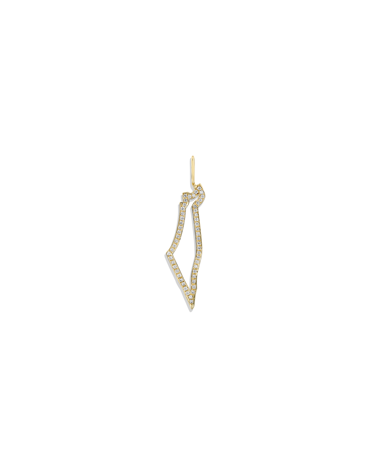 Israel Frame Gold pendant With White Diamonds