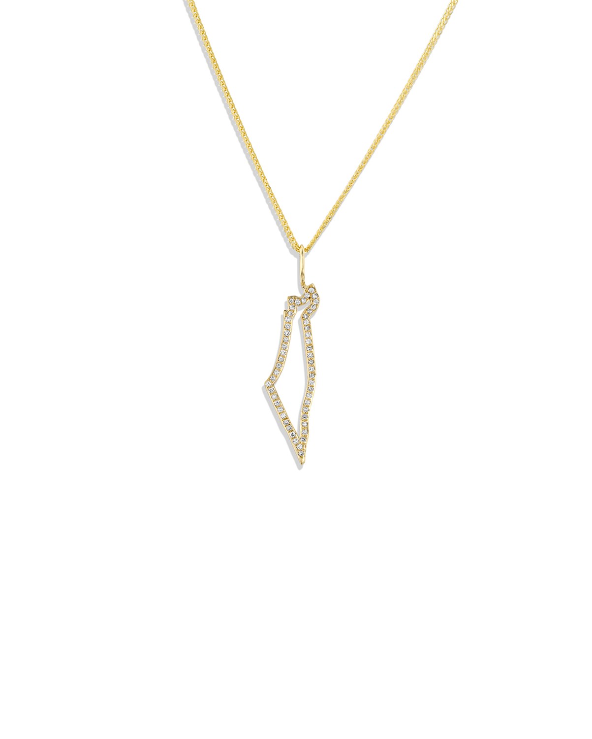 Israel Frame Gold pendant With White Diamonds