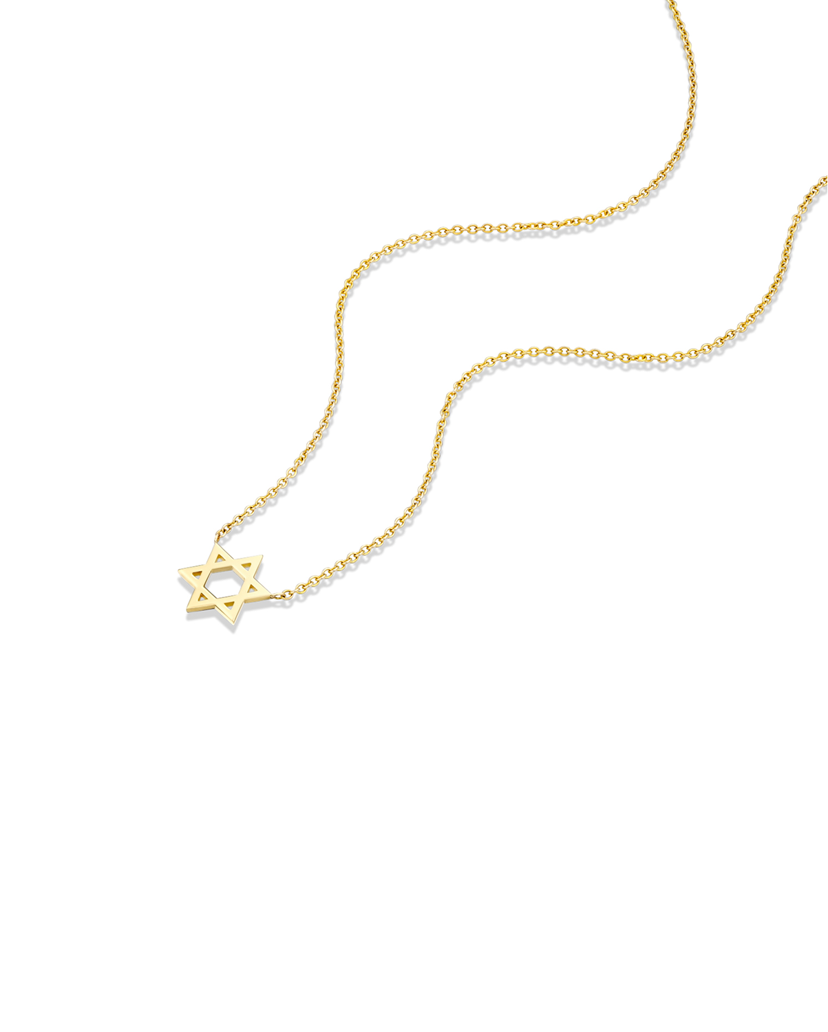 Classic Star Of David Gold Necklace