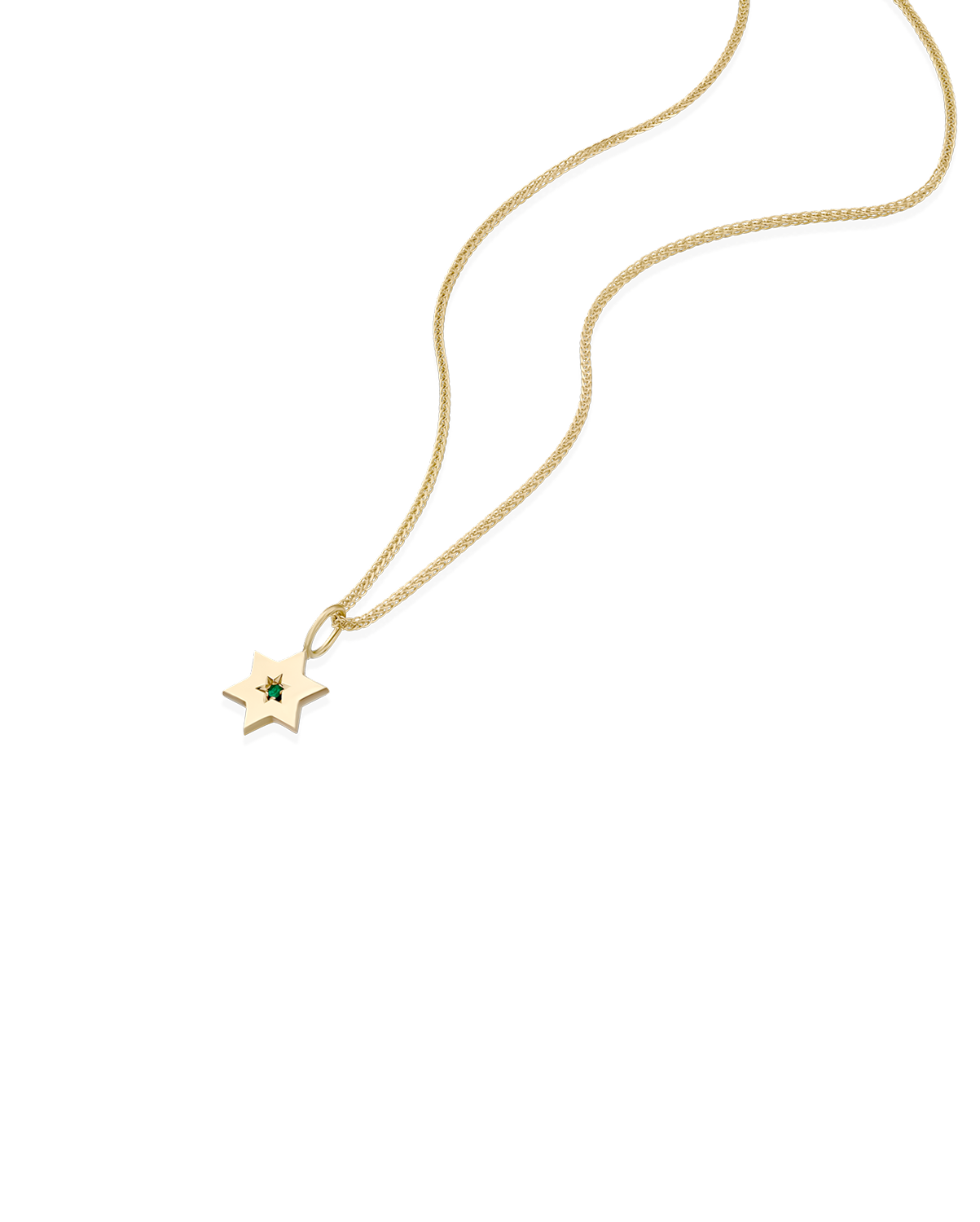 The Gaza envelope Shield Star Of David Gold pendant Emerald